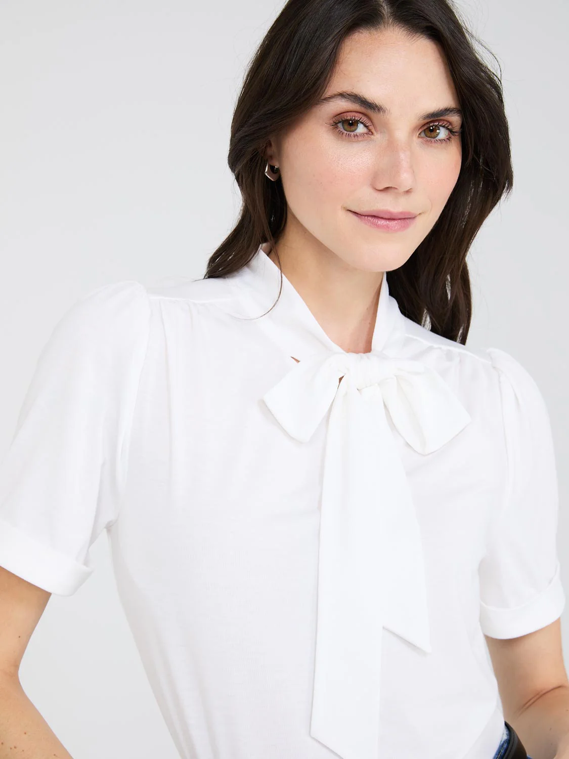 Short Sleeve Tie-Neck Top