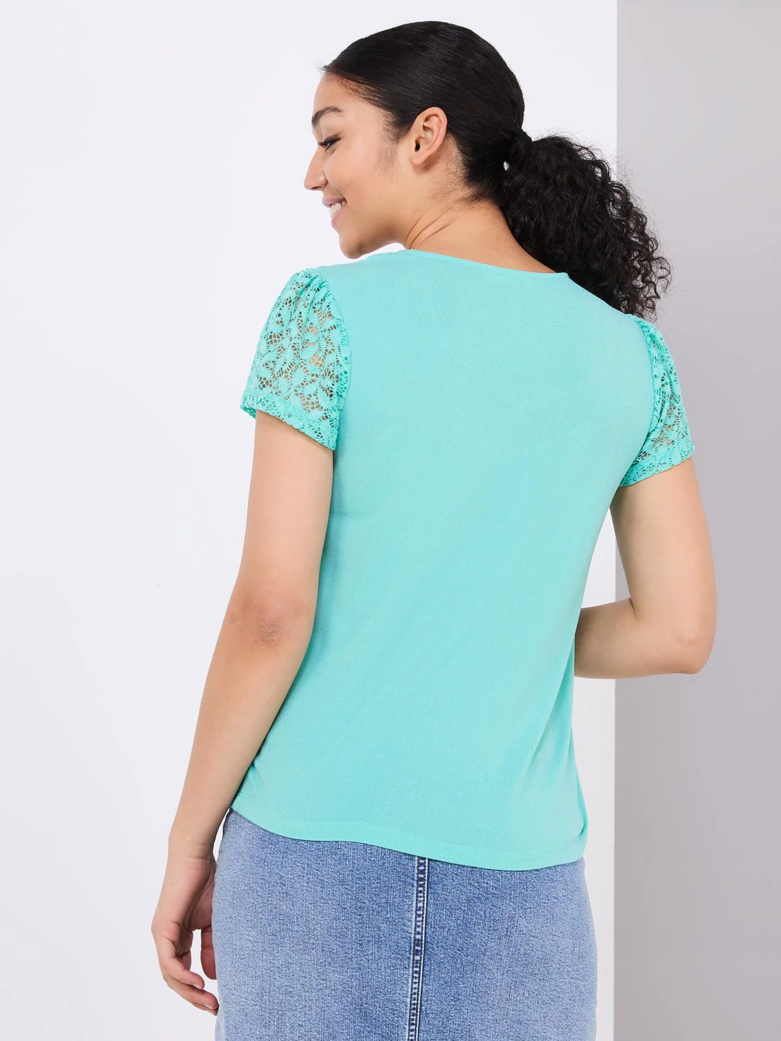 Lace Sweetheart Neckline Top