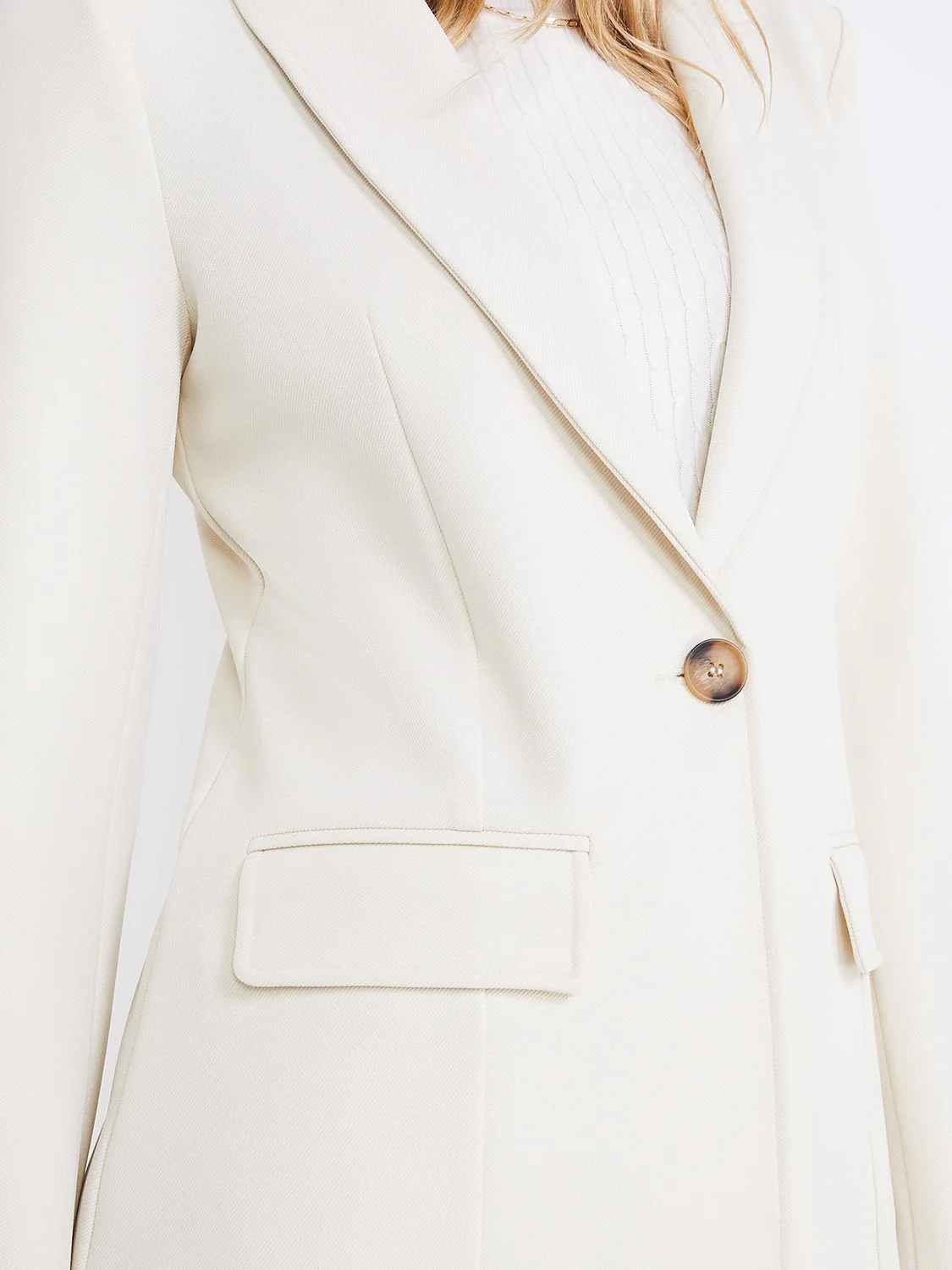 One-Button Textured Blazer