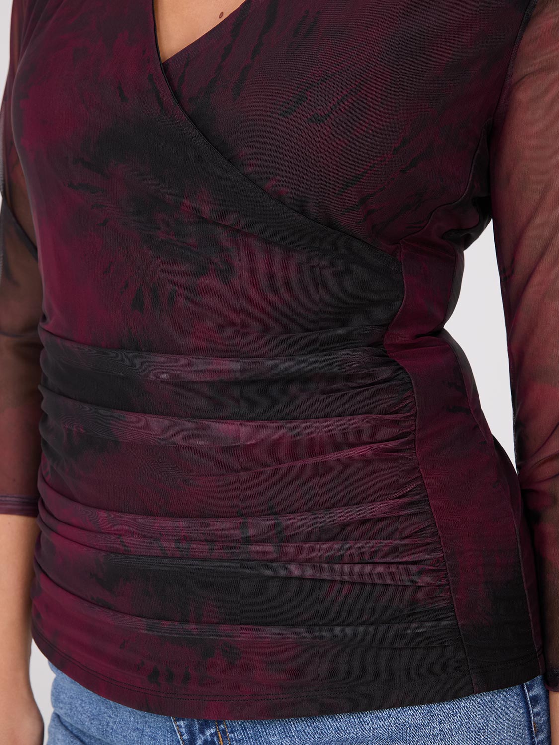 Abstract Print Crossover Mesh Top