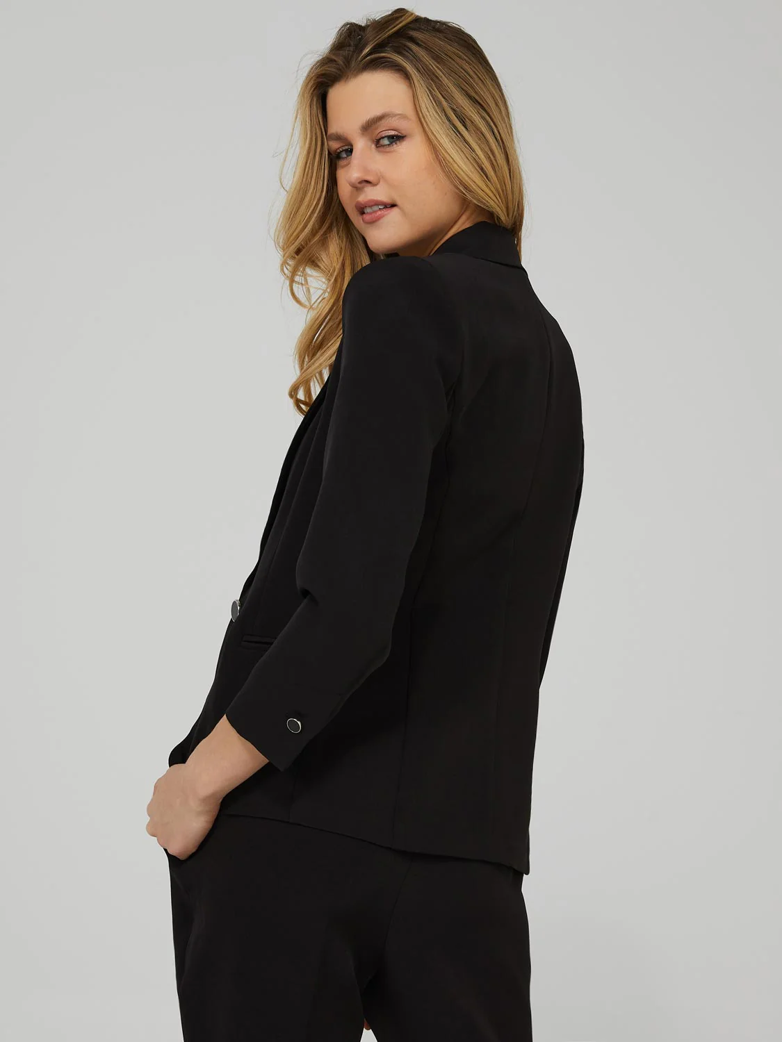 One-Button 3/4 Sleeve Blazer