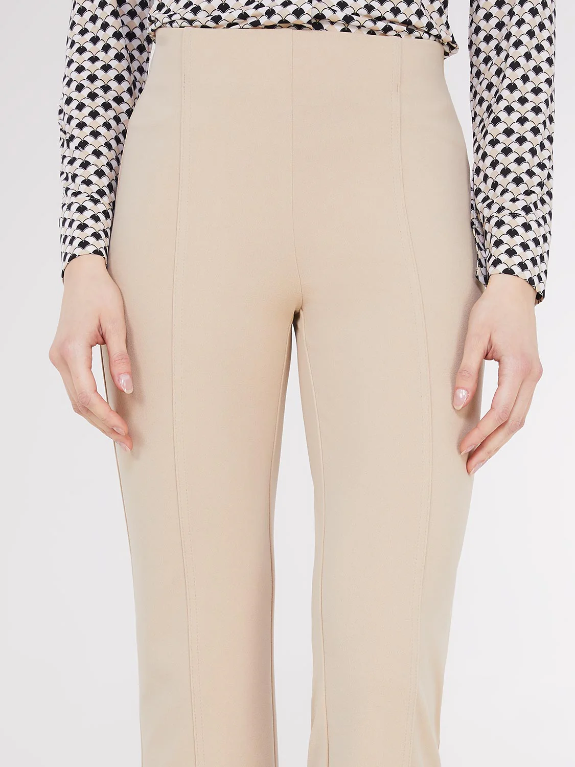 High Rise Crepe Pull-On Pants