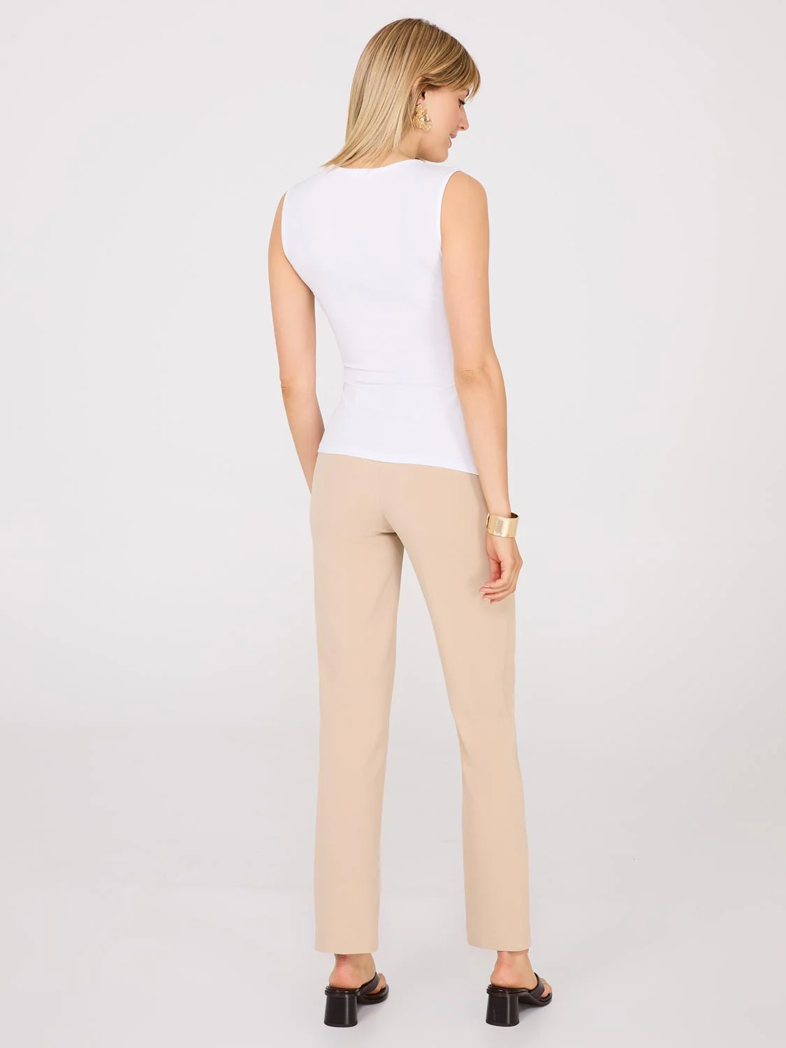 Sleeveless Pleated Crossover Top