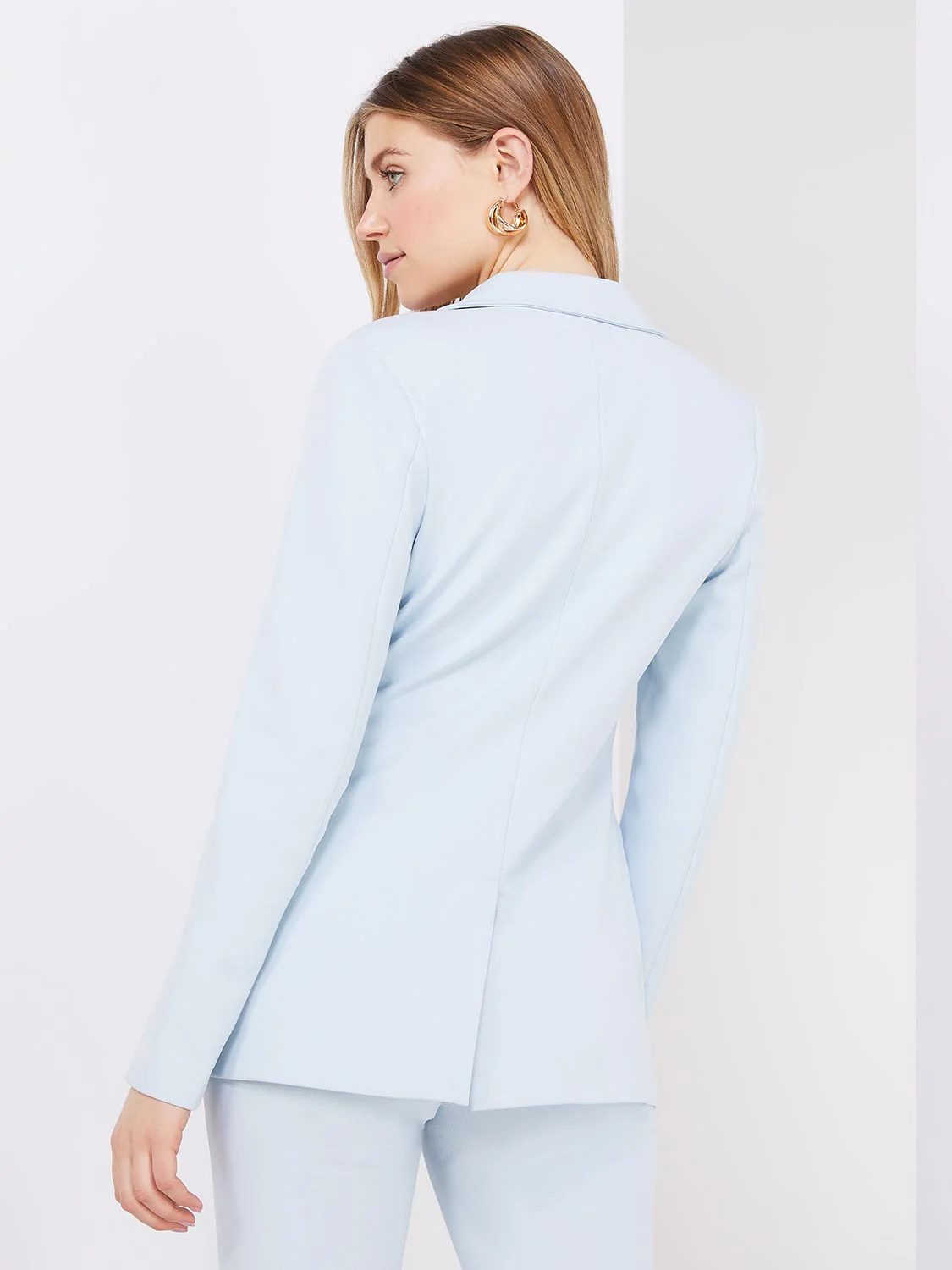 One-Button Textured Blazer