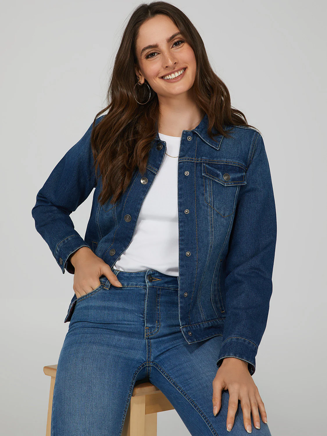 Reversible Plaid Denim Jacket