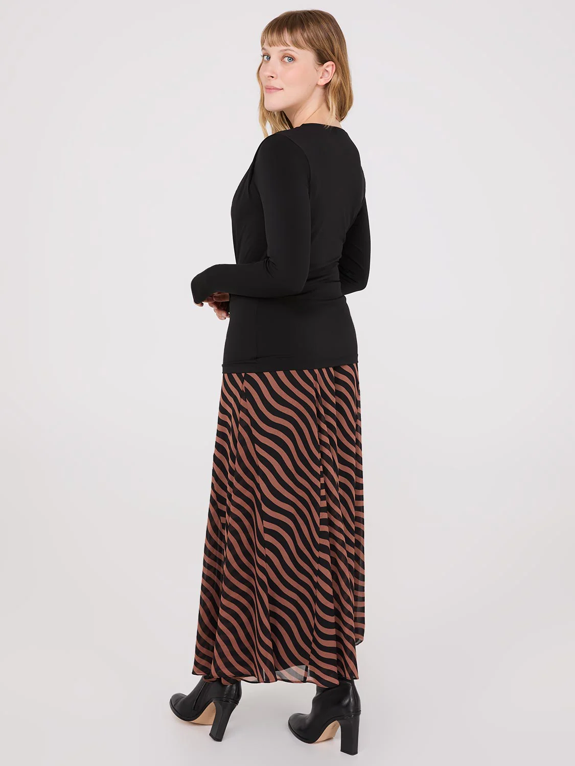 Ruched Drape Neck Top