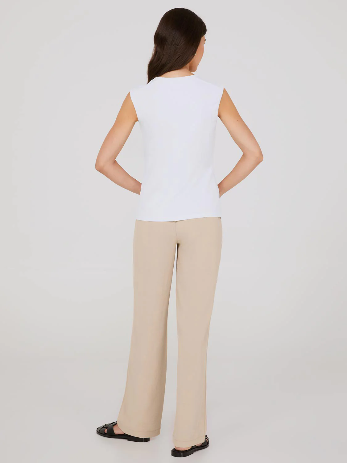 Sleeveless Top With Button Shoulder Details