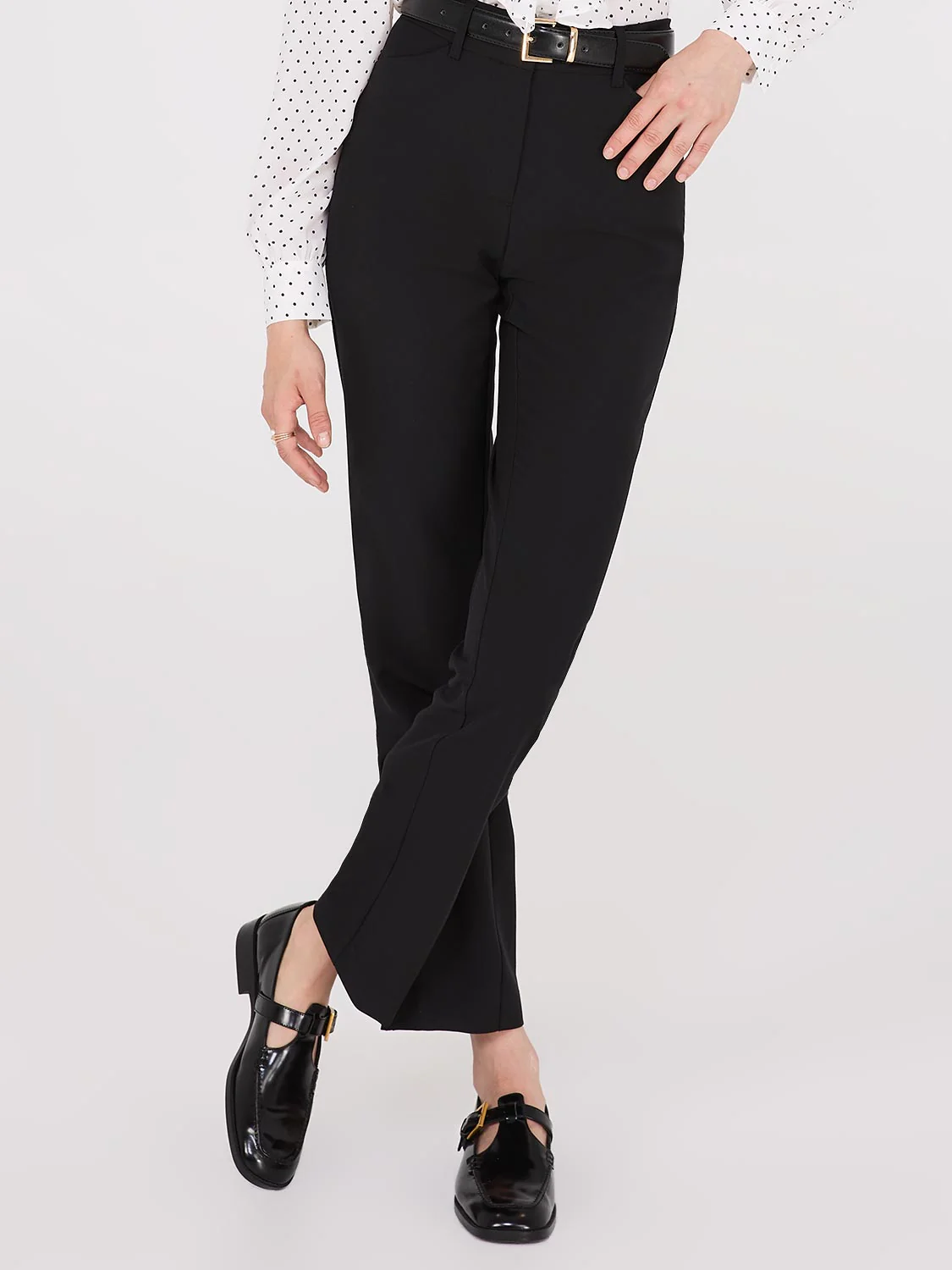 Straight Leg Long Length Slant Pocket Pants