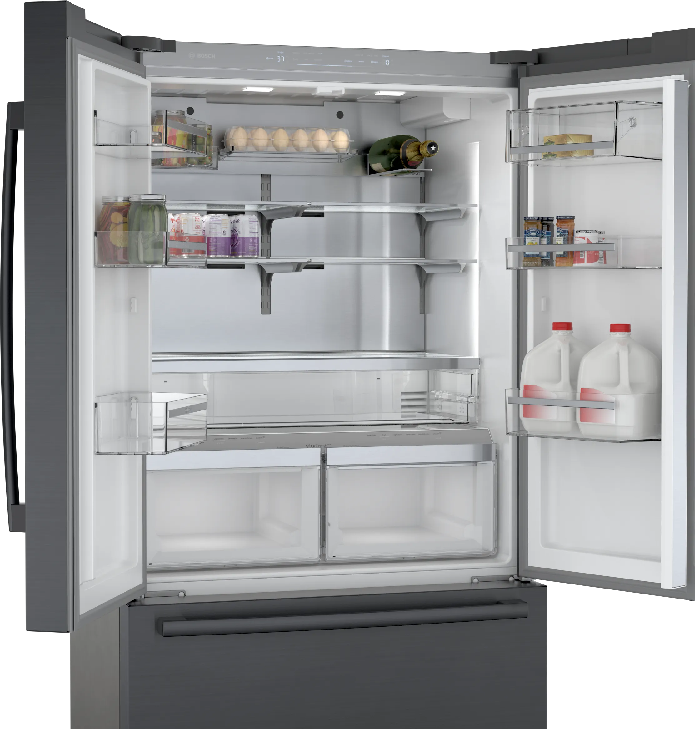 Bosch B36CT80SNB 800 Series French Door Bottom Mount Refrigerator 36'' Black Stainless Steel collection | LIDL