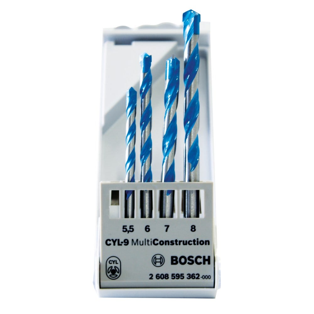 BOSCH 5.5-8mm TCT Multi-Purpose Drill Set - MULTICONSTRUCTION - 4 Piece collection | LIDL