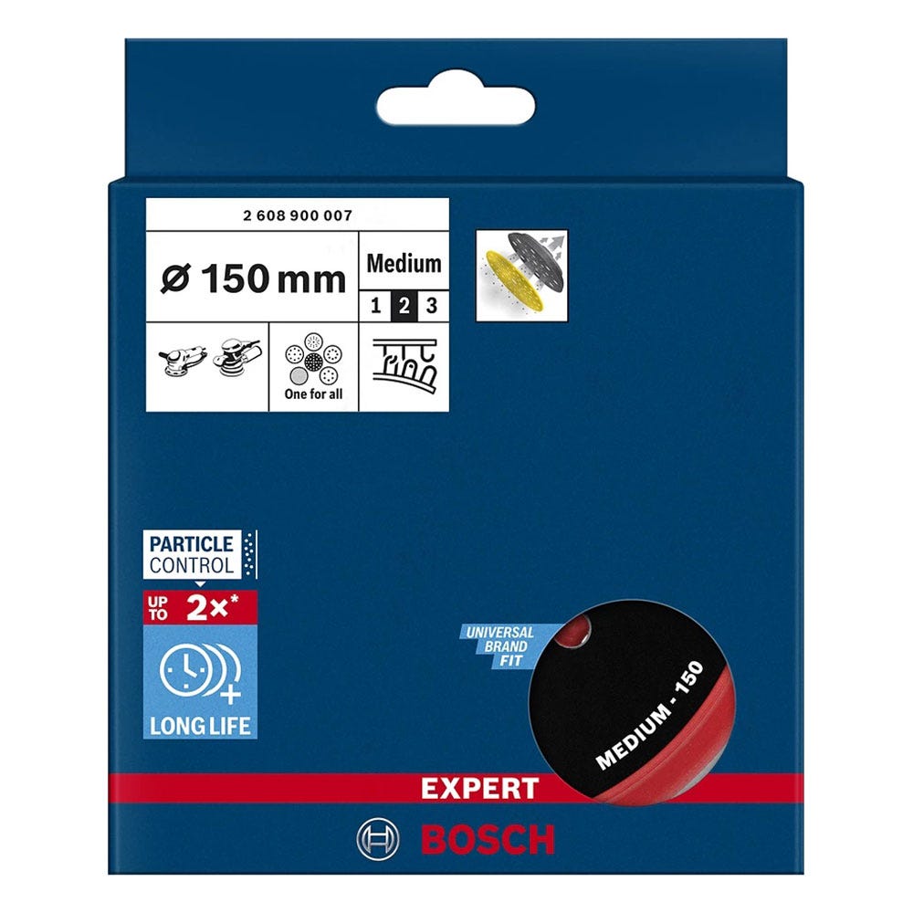 BOSCH 150mm Medium Hook & Loop Random Orbital Sander Backing Pad - Universal 2.608.900.007 collection | LIDL