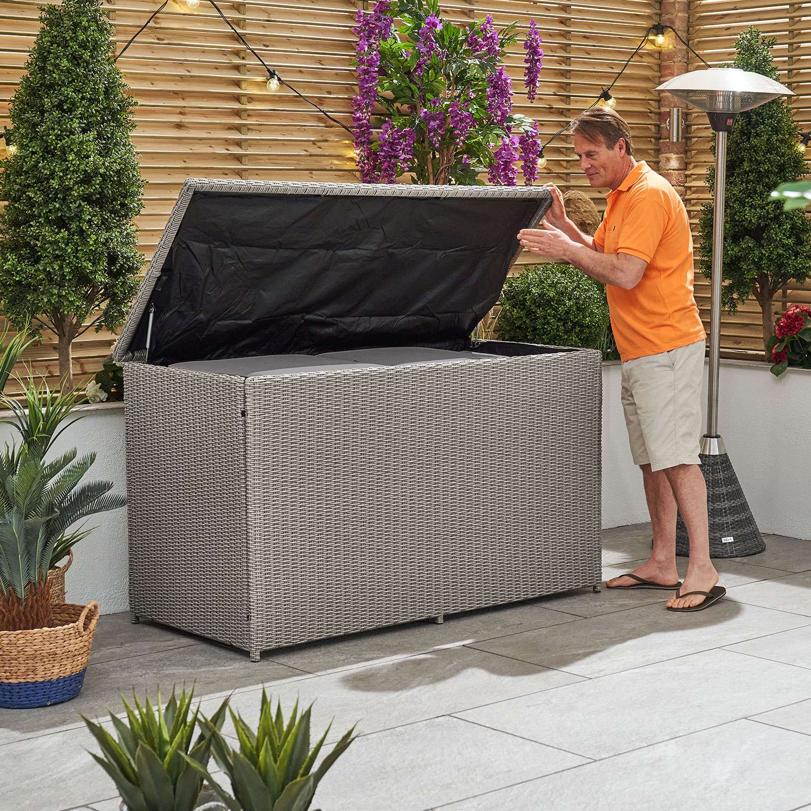 Nova - Heritage White Wash Cushion Storage Box collection | LIDL