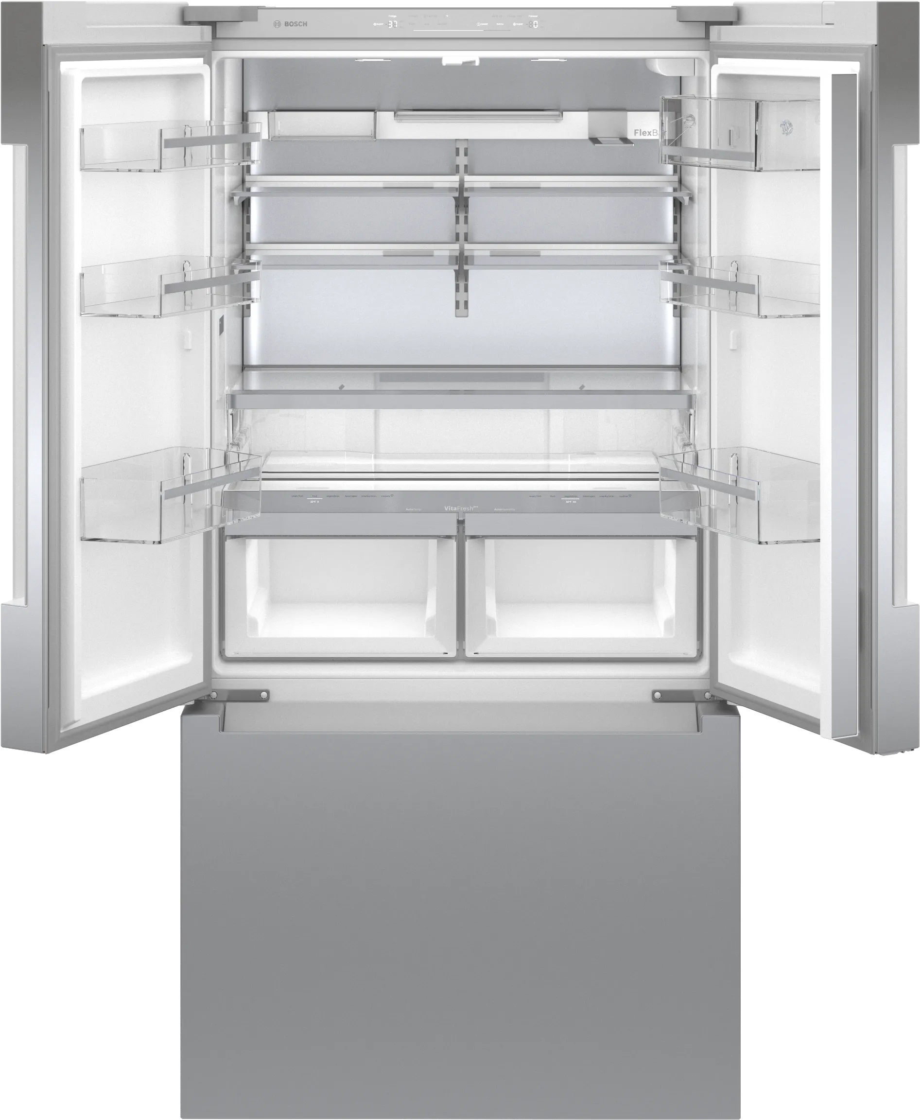 Bosch B36CT81ENS 800 Series French Door Bottom Mount Refrigerator 36'' Stainless steel (with anti-fingerprint). Total No Frost collection | LIDL