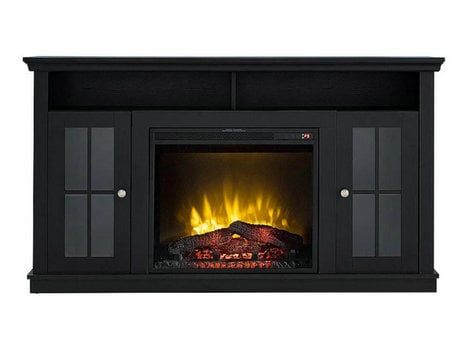 Brady Electric Fireplace TV Stand in Rustic Black collection | LIDL