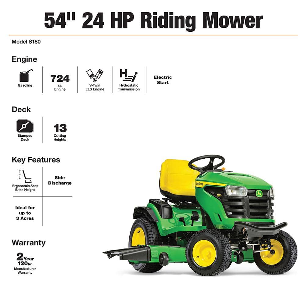 S180 54 in. 24 HP V-Twin ELS Gas Hydrostatic Riding Lawn Tractor collection | LIDL