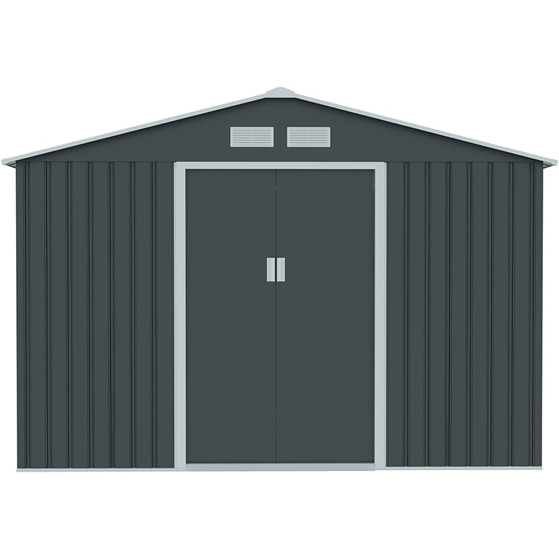 Metal Tool Shed. 277 cm x 191 cm x 192 cm. Garden Shed with Saddle Roof (Anthracite) collection | LIDL