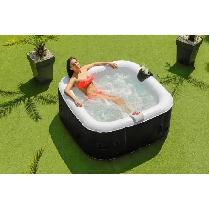 Spa gonflable SUNSPA - AC01 - 157 x 67 cm - 4 places - Carré (Livré avec filtre. cadenas. tapis de sol et couverture) collection | LIDL