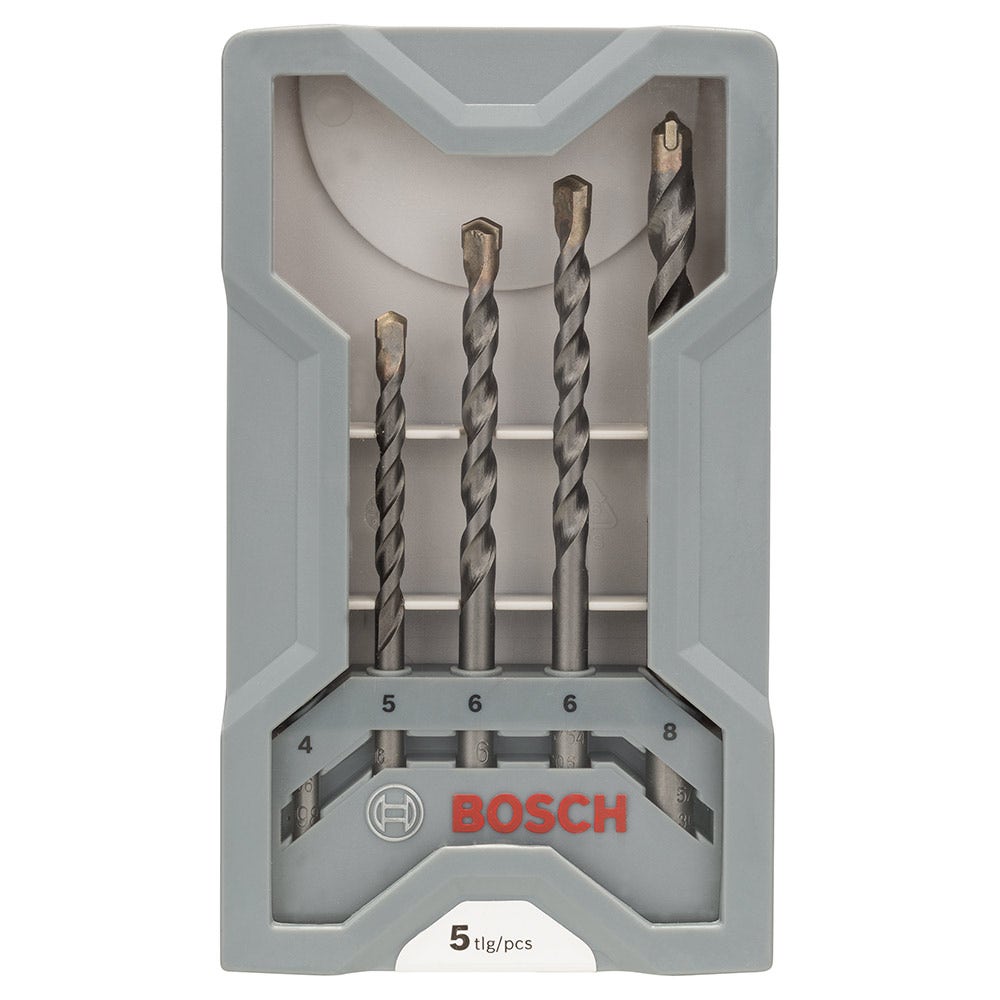 BOSCH 4-8MM SILVER PERCUSSION MASONRY DRILL BIT SET - 5 PIECE collection | LIDL