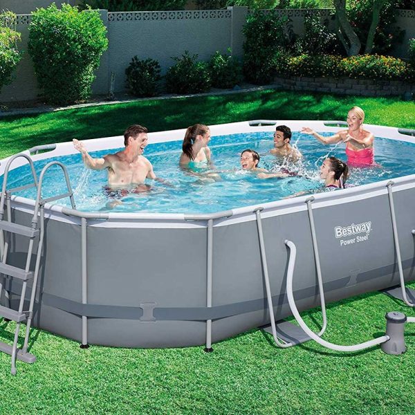 Bestway Power Steel Oval Pool Set 4.88m x 3.05m x 1.07m (16′ x 10′ x 42″) collection | LIDL