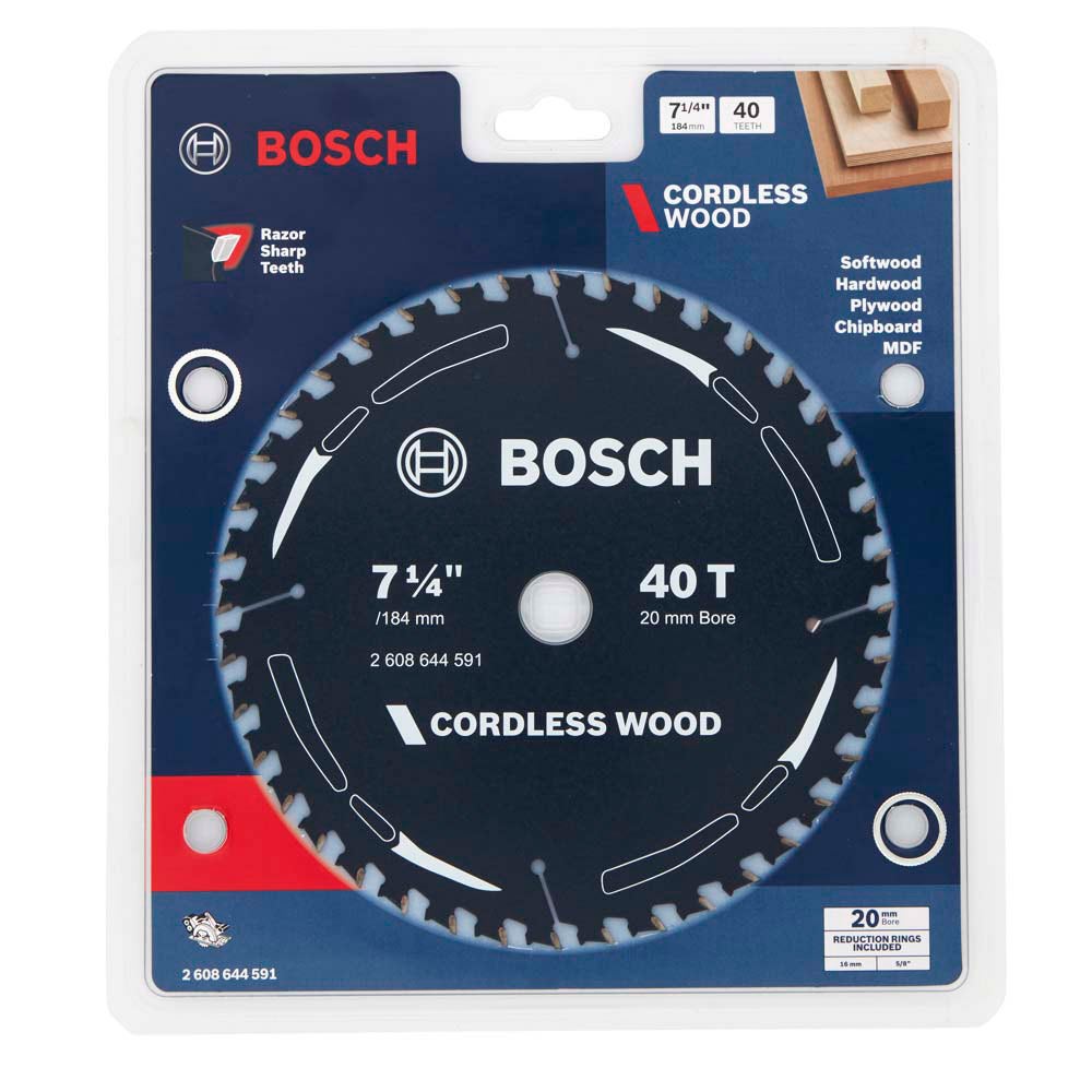 BOSCH 184mm 40T TCT Circular Saw Blade for Wood Cutting - CORDLESS WOOD collection | LIDL