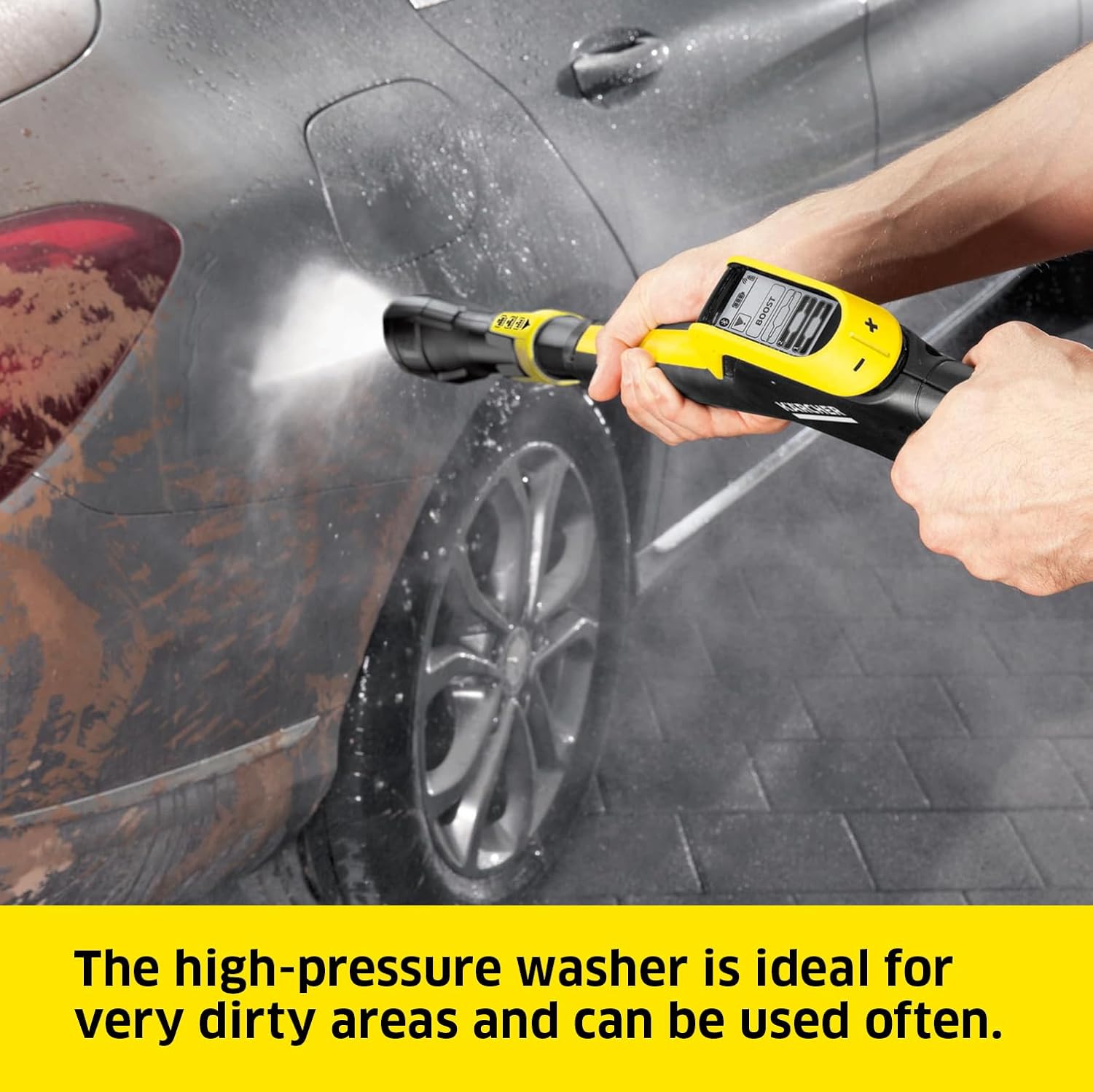Kärcher K 5 Premium Smart Control Pressure Washer. Pressure: max. 145 bar. Flow Rate: 500 l/h. Area: 40 m²/h. Water Filter. Weight: 13.9 kg. high-Pressure Hose and Gun. Multi Jet Spray Lance collection | LIDL