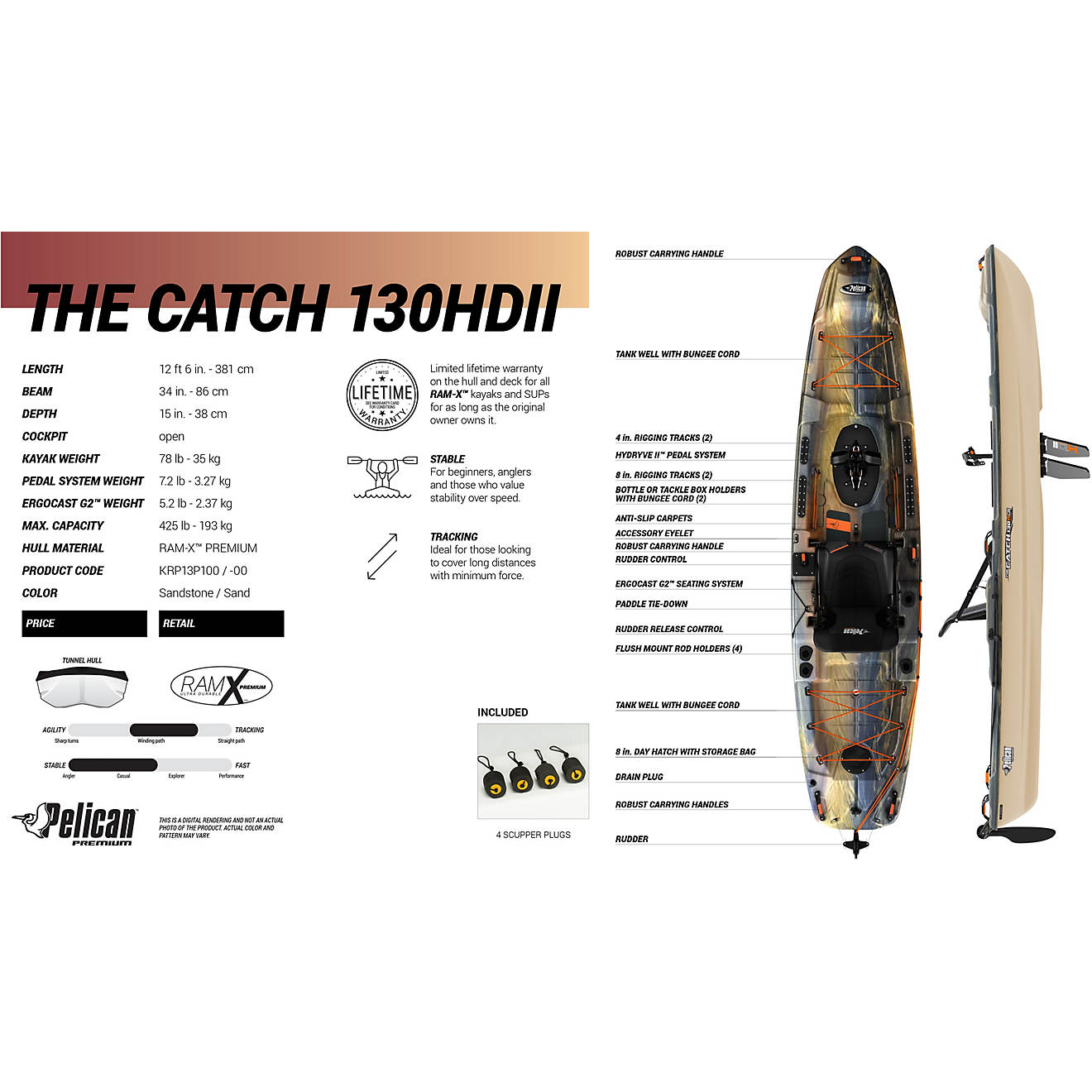 Pelican The Catch 130 HYDRIVE II Fishing Kayak collection | LIDL