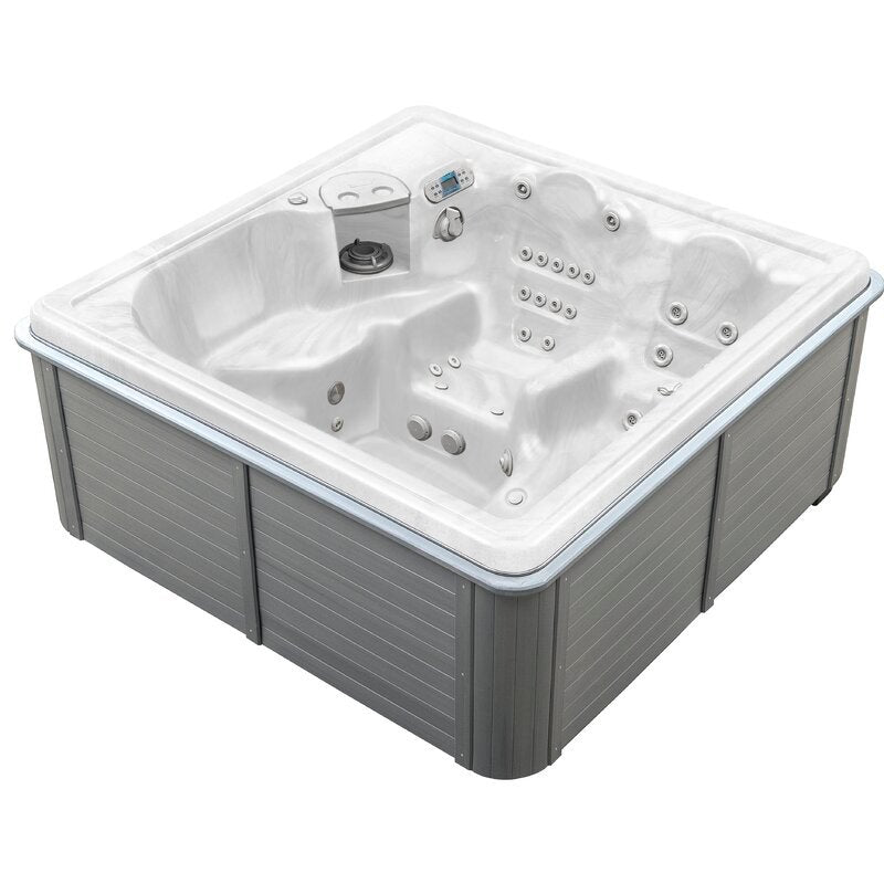 Thermospas 4 - Person 42 - Jet Acrylic Square Hot Tub with Ozonator collection | LIDL