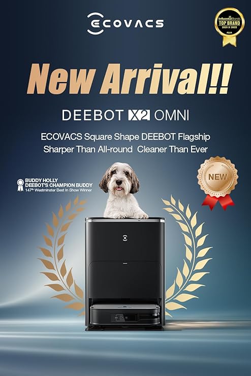 ECOVACS DEEBOT X2 OMNI | 8000pa.15mm Auto Mop Lifting. Auto Empty. 55°C Hot Water Washing. Hot Air Drying collection | LIDL