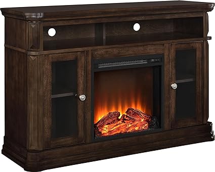 Ameriwood Home Brooklyn Electric Fireplace TV Console for TVs up to 50. Espresso collection | LIDL