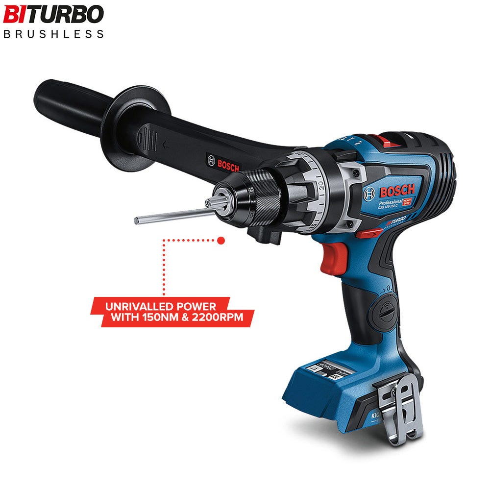 BOSCH 18V BITURBO Brushless 13mm Hammer Drill Skin GSB 18V-150 C 0615990M9U collection | LIDL