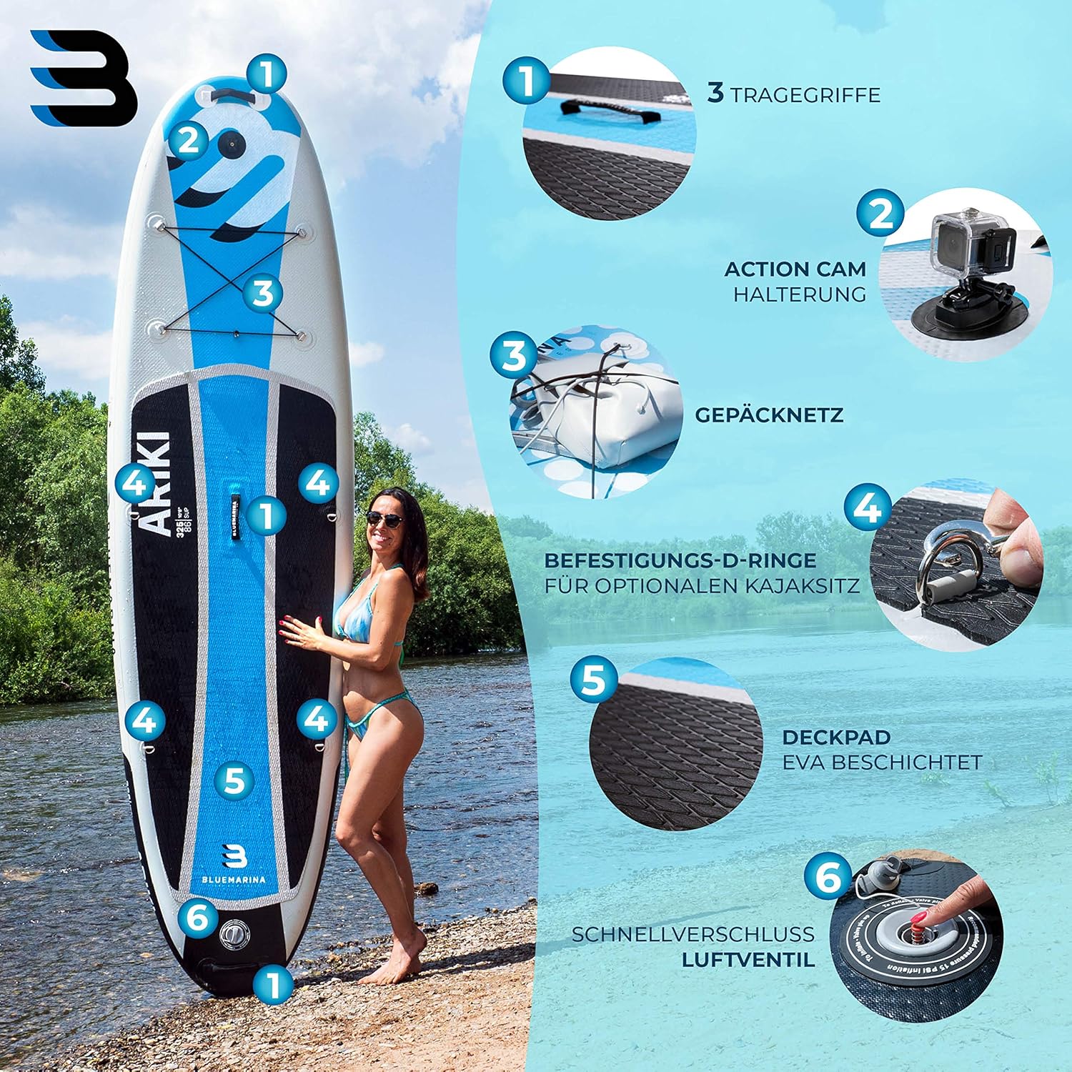 Bluemarina Ariki Stand Up Paddle Board Inflatable collection | LIDL