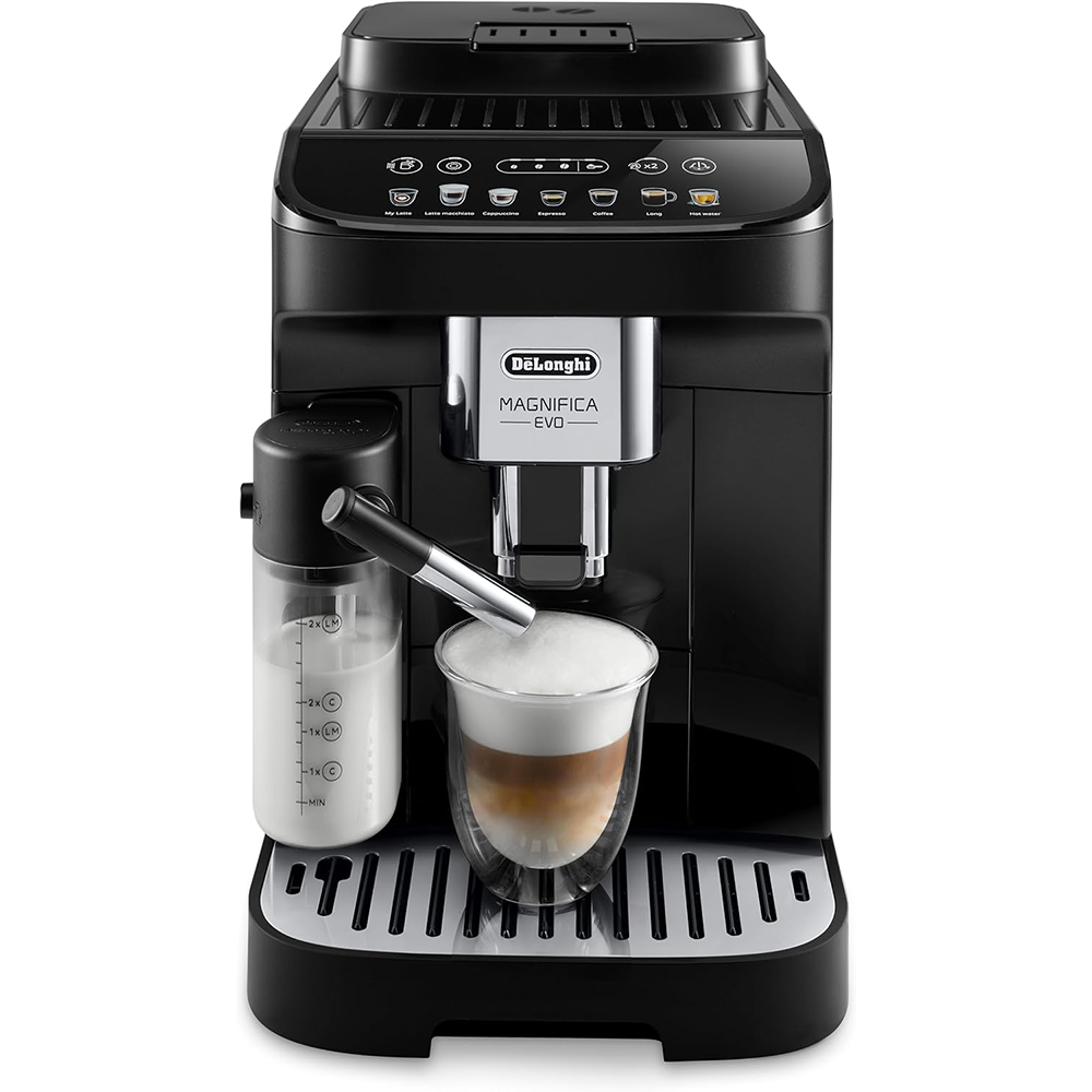 De'Longhi Magnifica Evo ECAM 292.81.B Fully Automatic Coffee Machine with LatteCrema Milk System. 7 Direct Selection Buttons for Cappuccino. Espresso and Other Coffee Specialities. 2-Cup Function collection | LIDL