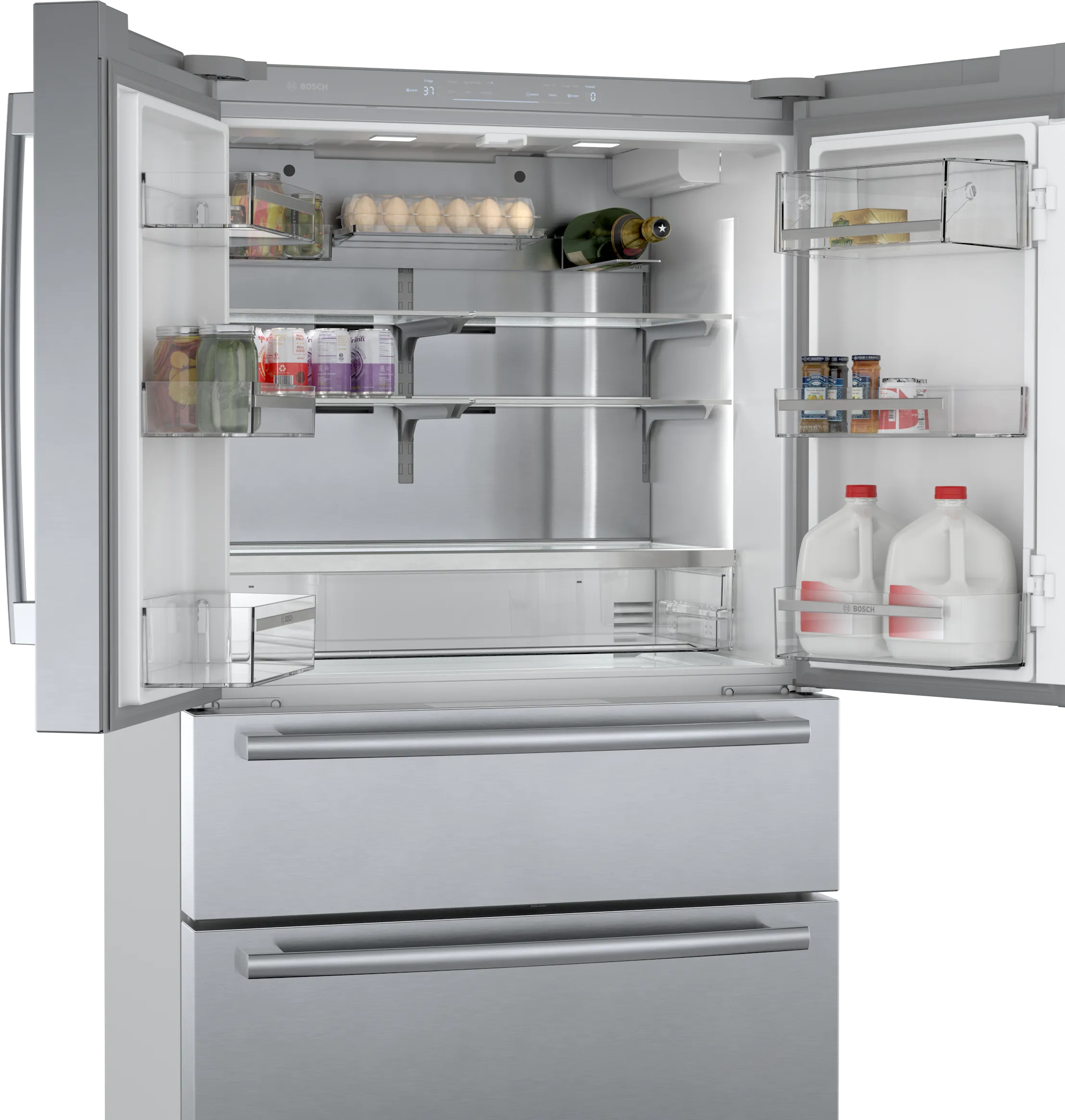 Bosch B36CL80SNS 800 Series French Door Bottom Mount Refrigerator 36'' Stainless steel (with anti-fingerprint) collection | LIDL