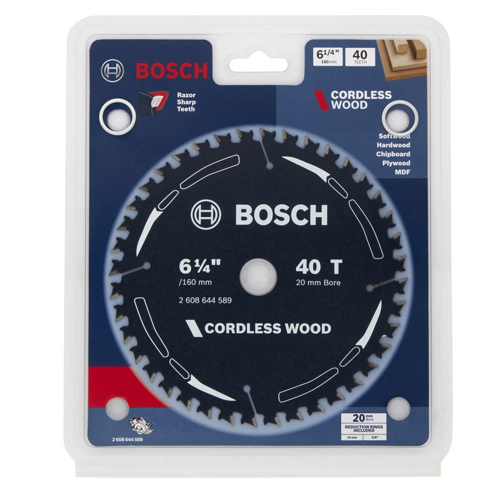 BOSCH 160mm 40T TCT Circular Saw Blade for Wood Cutting - CORDLESS WOOD collection | LIDL
