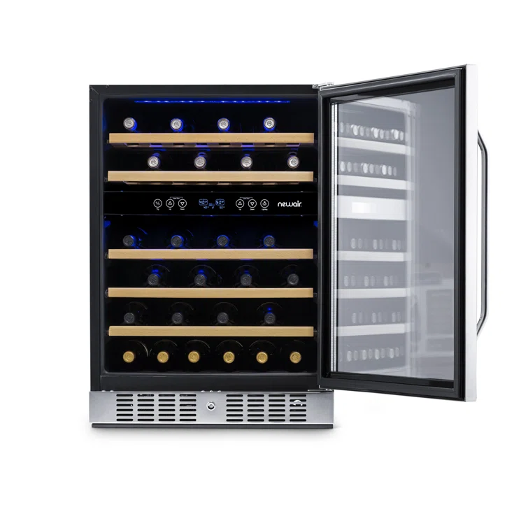 Newair 24 46 Bottle Dual Zone Built-in Wine Refrigerator with Beechwood Shelves and Safety Lock collection | LIDL