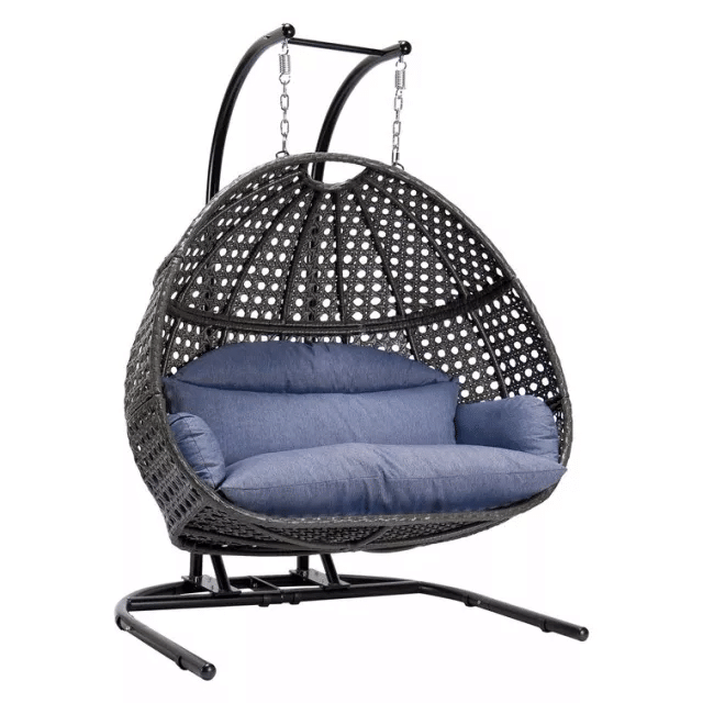 Patio Wicker Swing Chair With Stand Rain Cover Included collection | LIDL