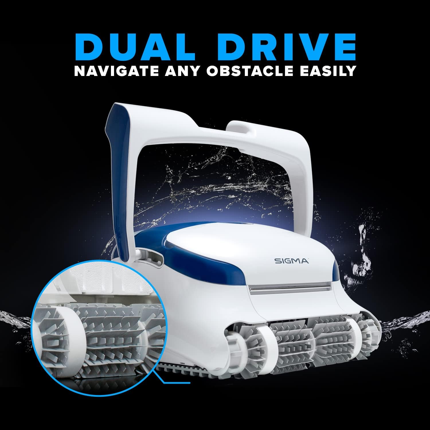 Dolphin Sigma Robotic Pool Cleaner (2025 Model) — Wi-Fi. App. Gyroscope. Weekly Timer. Waterline Cleaning & Massive Top-Loading Ultra-Fine and Standard Filters for In-Ground Swimming Pools up to 50ft collection | LIDL