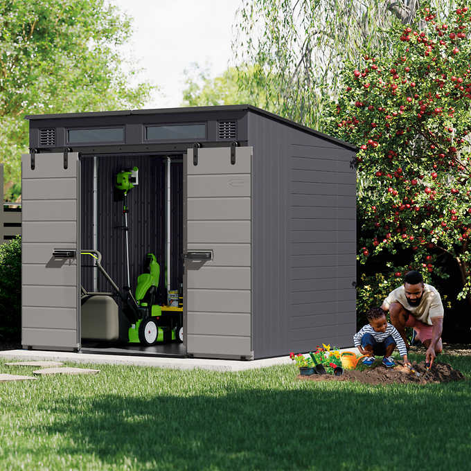 Suncast Modernist 8x7 Dual Barn Door Storage Shed collection | LIDL