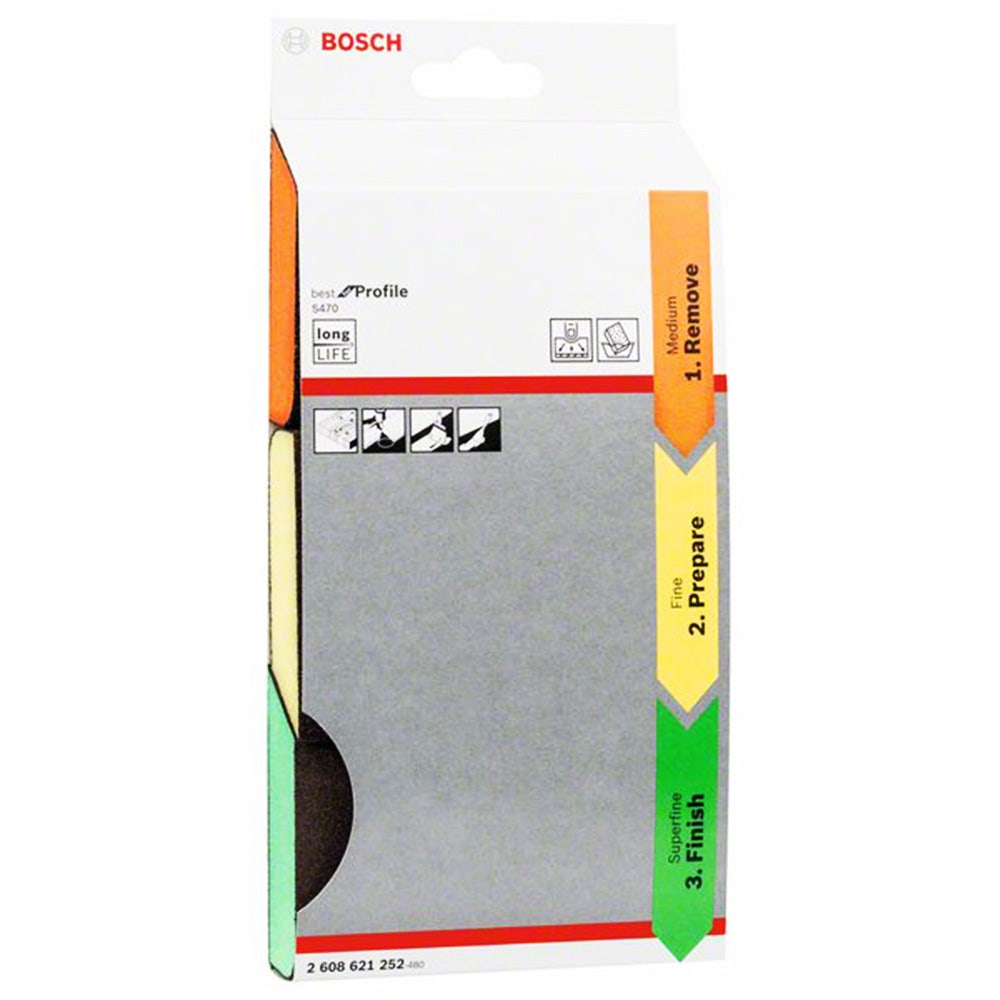 BOSCH Foam Angled Hand Sanding Block Kit - S470 BEST for PROFILE - 3 Piece collection | LIDL