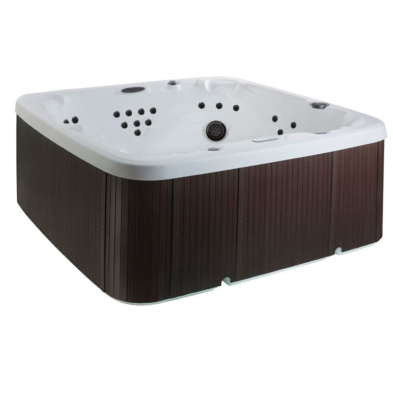 Lifesmart Spas 7 - Person 65 - Jet Square Hot Tub with Ozonator in Espresso collection | LIDL