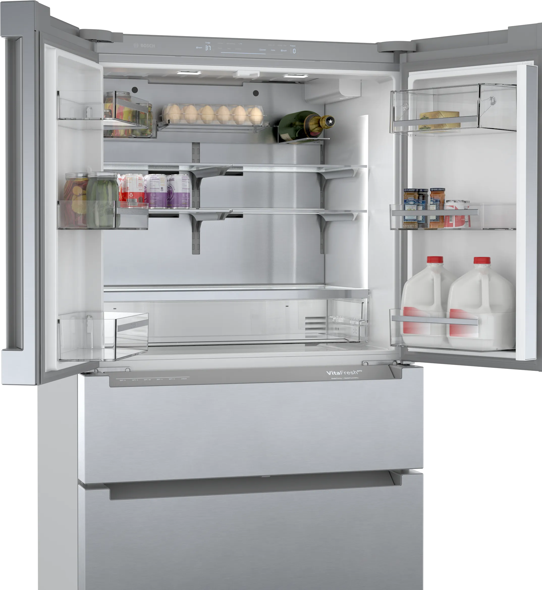 Bosch B36CL80ENS 800 Series French Door Bottom Mount Refrigerator 36'' Stainless steel (with anti-fingerprint) collection | LIDL