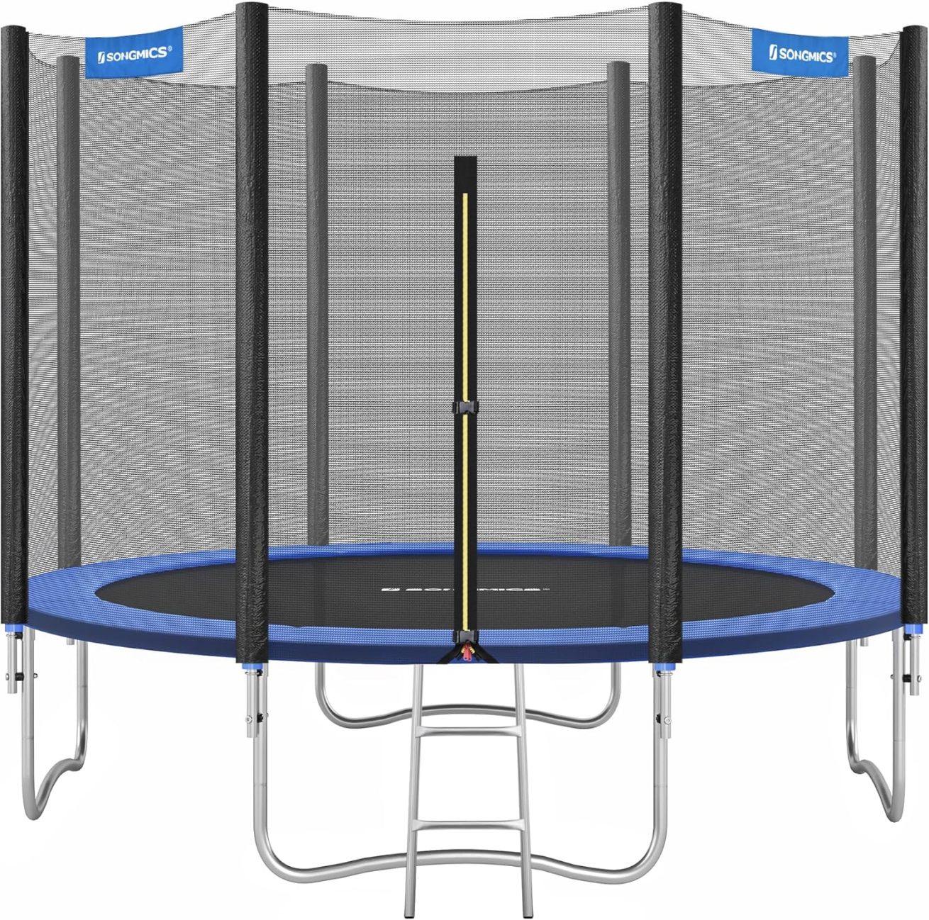 SONGMICS Outdoor Trampoline Ø 366cm. Round Garden Trampoline with Safety Net. Ladder and Padded Poles collection | LIDL