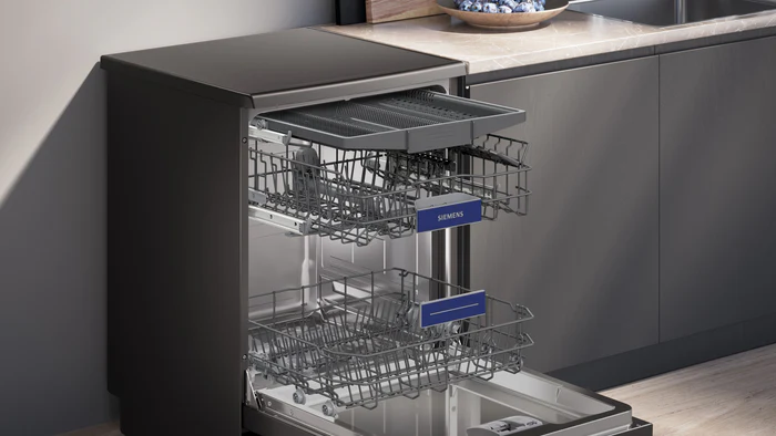 Siemens - iQ300 Free-standing dishwasher 60 cm Brushed black steel anti-fingerprint SN23EC03ME collection | LIDL