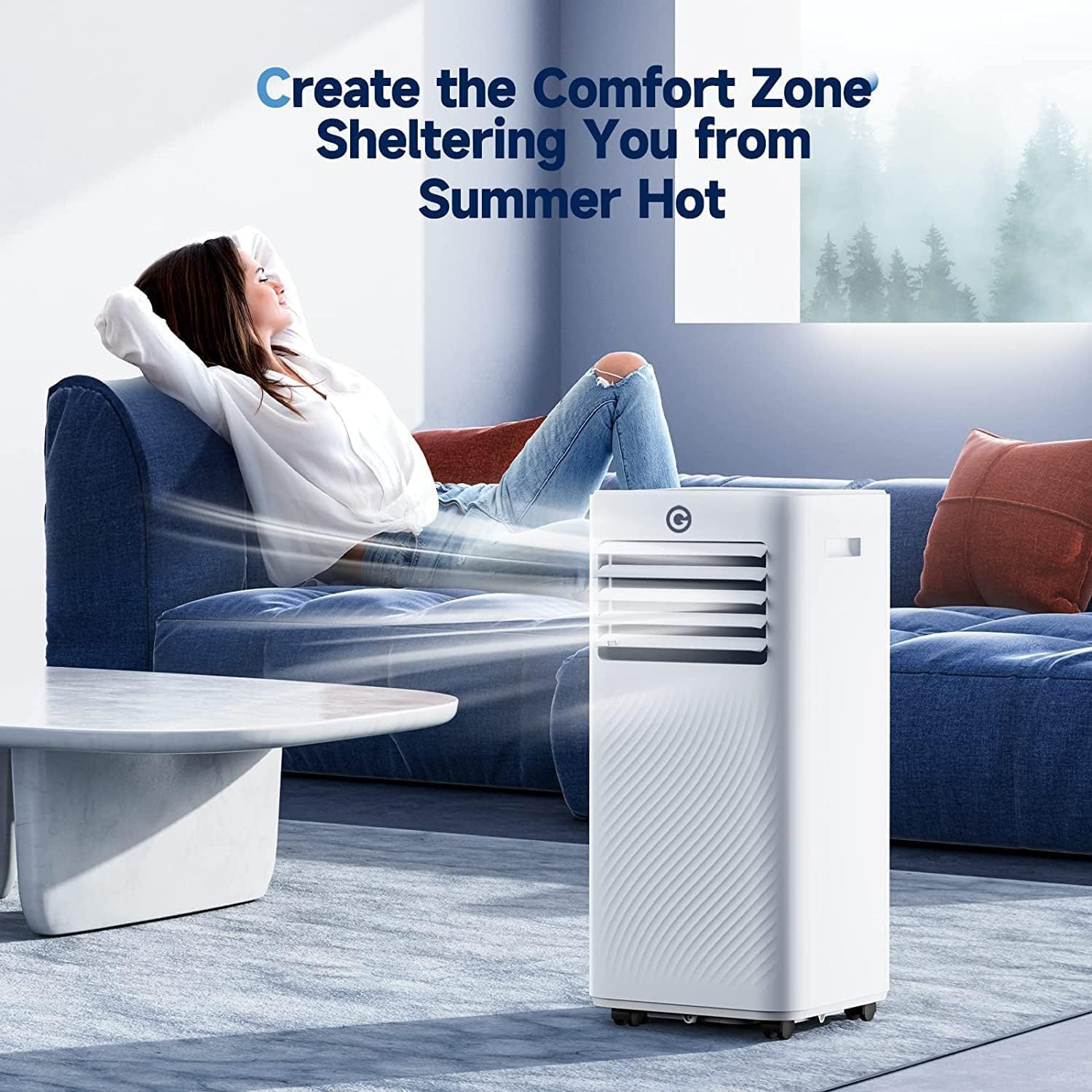 9000 BTU Air Conditioning Unit. 4-In-1 Portable Air Conditioner. Dehumidifier. Ventilation. Cooling Fan with 2 Fan Speeds.Digital Display. 24 Hour Timer & Window Venting Kit for Rooms Up to 300sq.ft collection | LIDL
