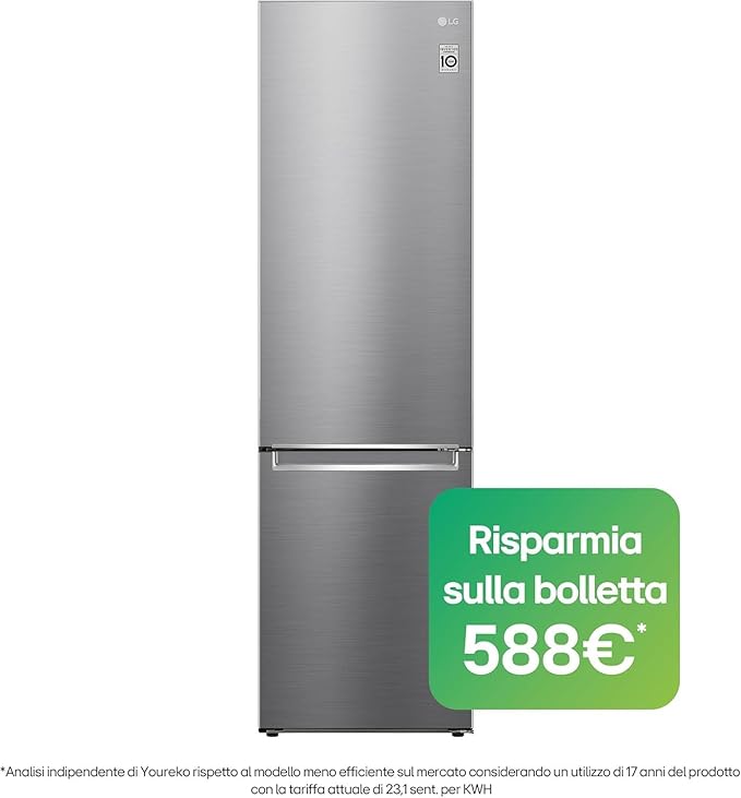 LG GBB62PZGGN Frigorifero Combinato Total No Frost con Congelatore. 384 L. 35 dB. Compressore Smart Inverter. Linear Cooling. Door Cooling. Fresh Converter - Frigo con Freezer e Display LED Interno [Classe di efficienza energetica D] collection | LIDL