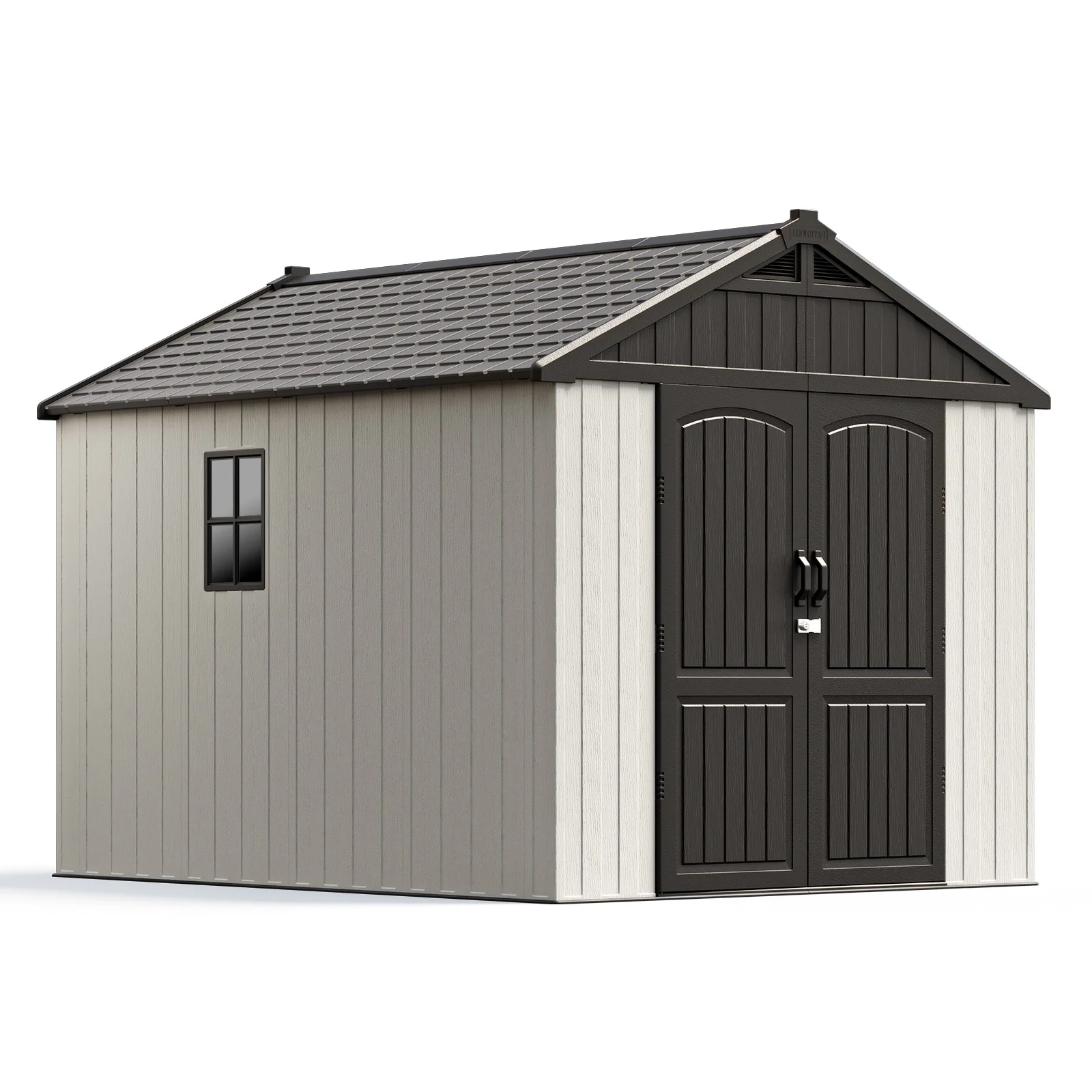 8 ft. W x 10 ft. D Resin Plastic Outdoor Storage Shed with Double Lockable Door collection | LIDL