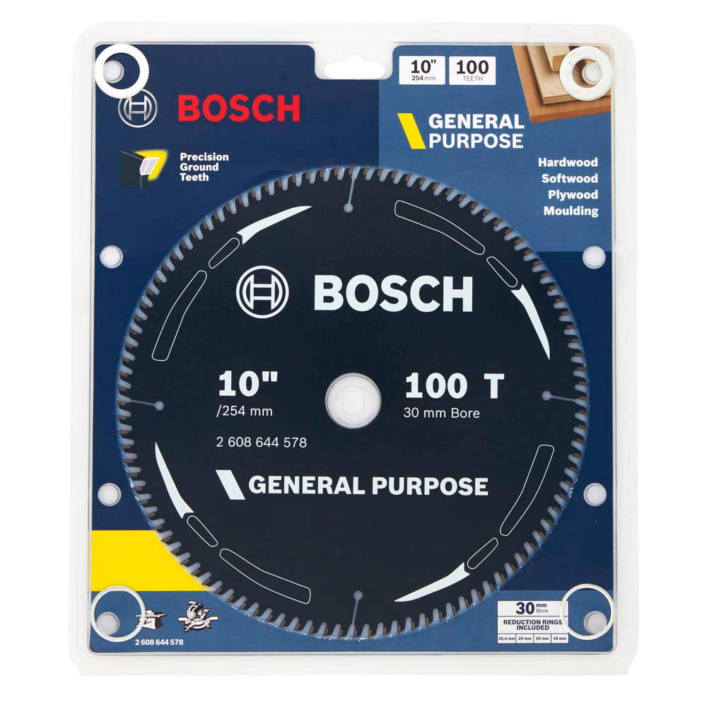 BOSCH 254mm 100T TCT Circular Saw Blade for Wood Cutting - GENERAL PURPOSE collection | LIDL