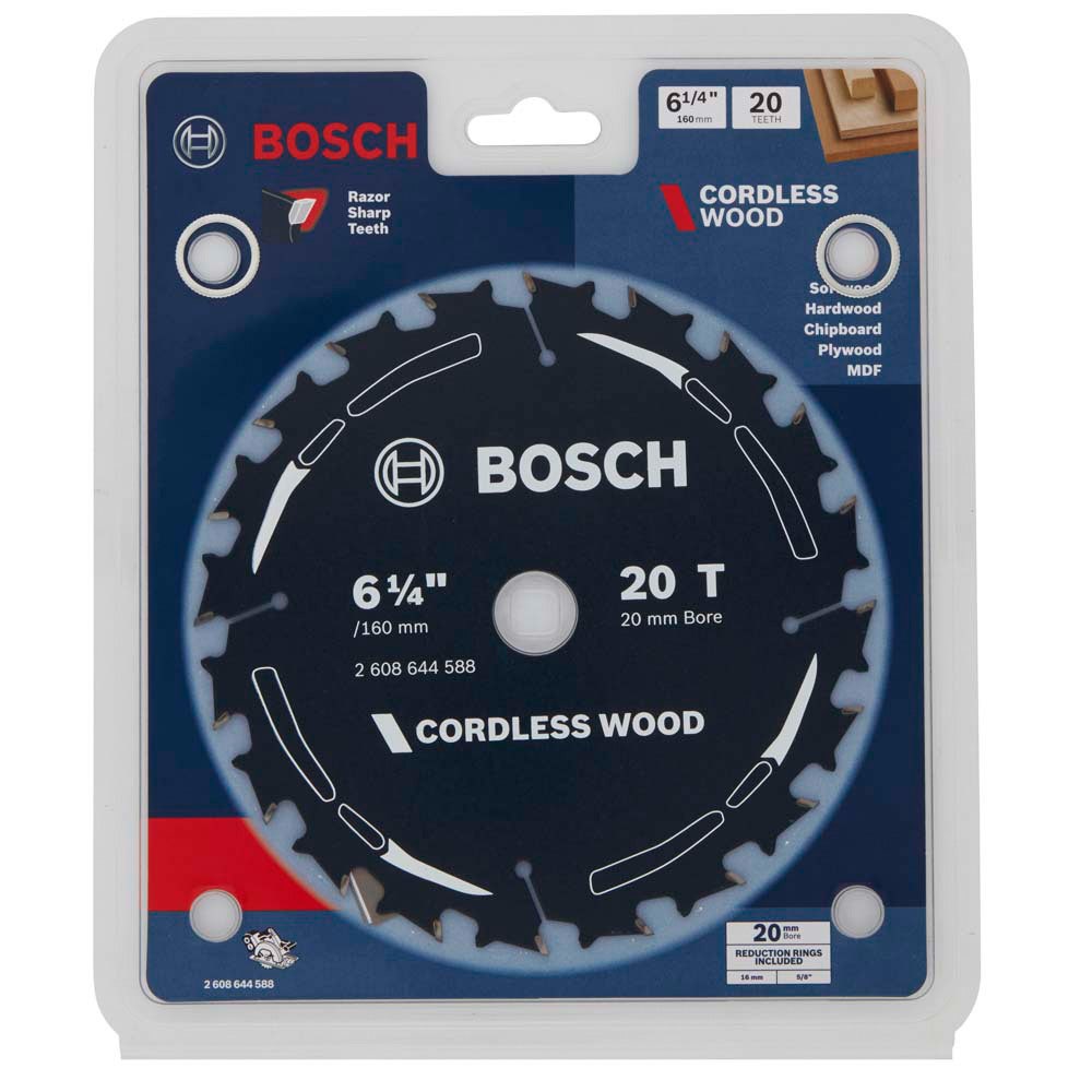 BOSCH 160mm 20T TCT Circular Saw Blade for Wood Cutting - CORDLESS WOOD collection | LIDL