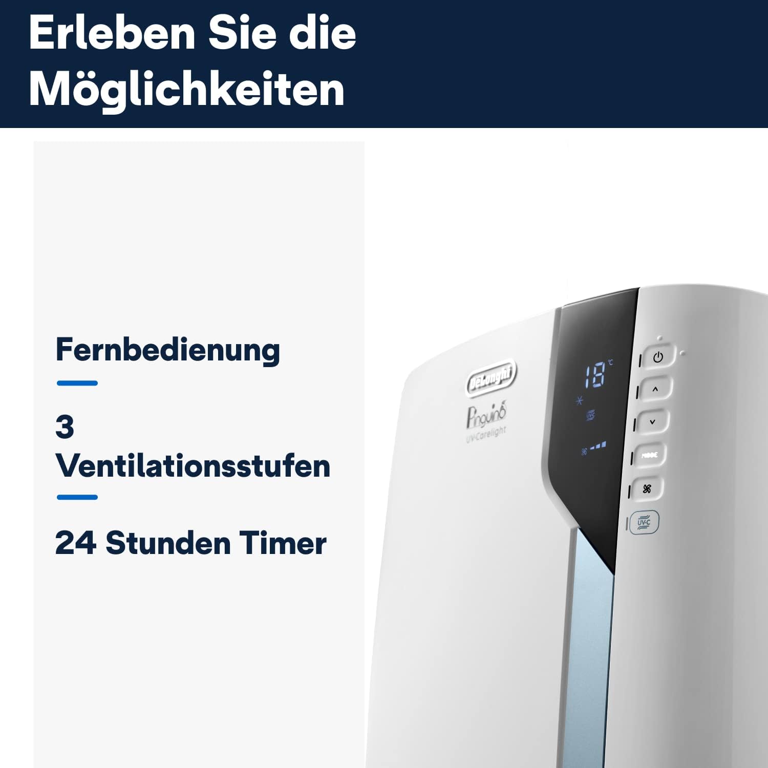 De'Longhi Pinguino PAC EX UV-Carelight. Mobile Klimaanlage mit EcoRealFeel collection | LIDL