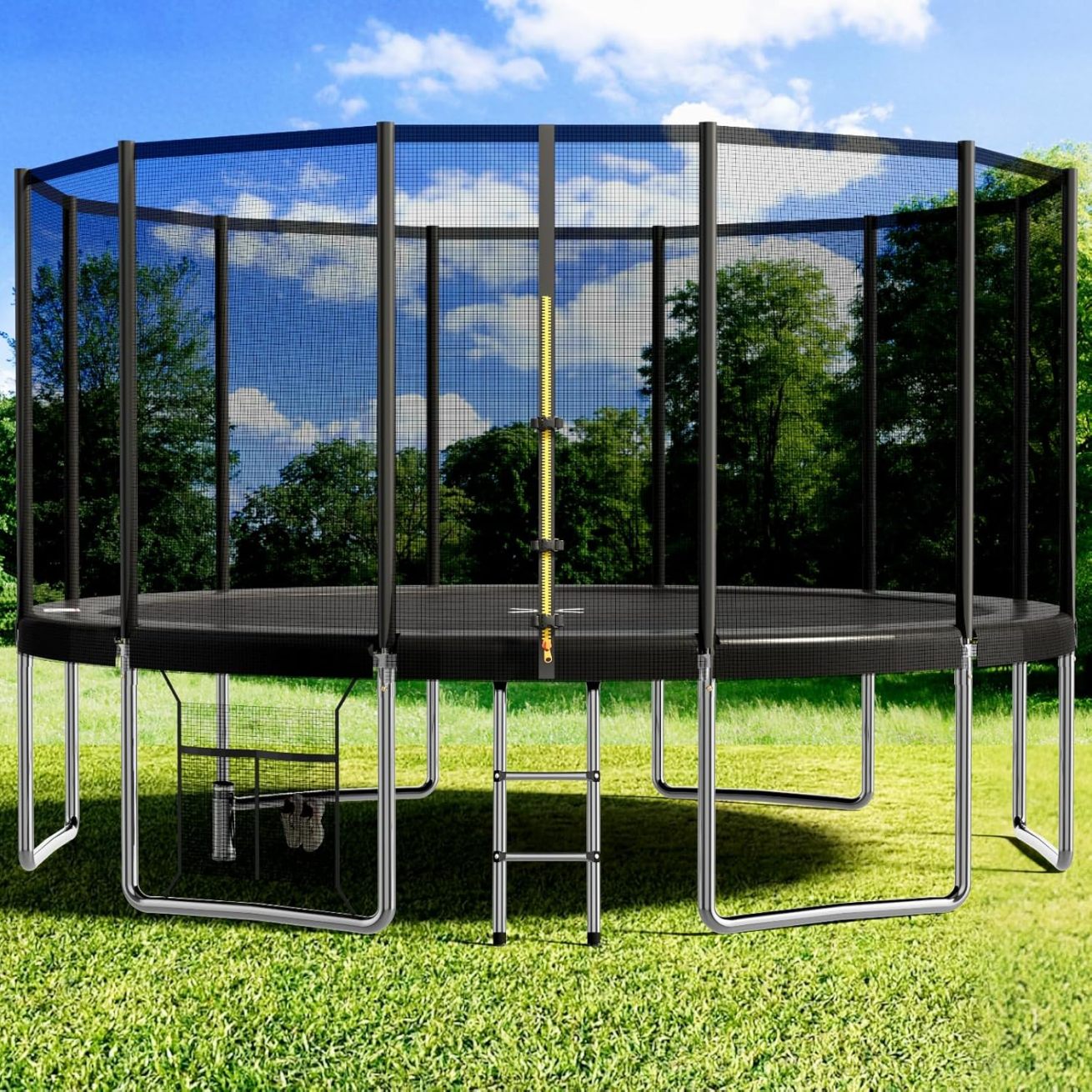 Devoko trampoline outdoor Ø 427 cm indoor trampoline children's garden trampoline. complete set with shoe net. ladder. edge cover. safety net. load capacity 150 kg collection | LIDL
